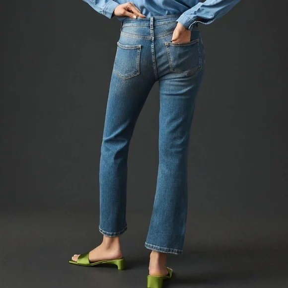 NWT Anthropologie Pilcro The Yaya Mid-Rise Crop Jeans Withering Wash 32 - Picture 5 of 5